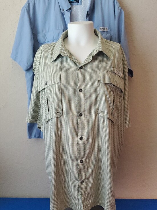 Magellan Outdoors Other - Lot of 2 Magellan Outdoors Fishing Shirts 3XL Light Blue Gingham Plaid Fish Gear